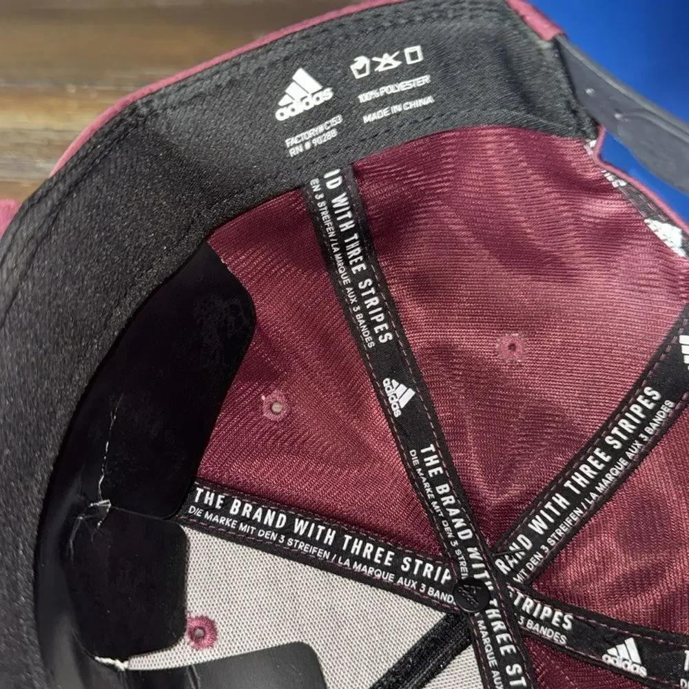 Adidas Merlot and Black Aeroready Snapback Hat